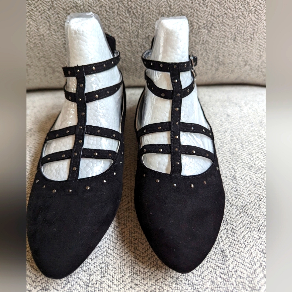 Girls Justice Black Dress Shoes Size 4 NWOT